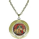  Collar con colgante de unicornio, joyería de tapiz de la señora y el unicornio, medallón medieval, joyería literaria