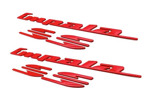 Image of Rear Quarter Panel Emblem Badge Replacement for 1994 1995 1996 Impala Ss 2Pcs (Red)