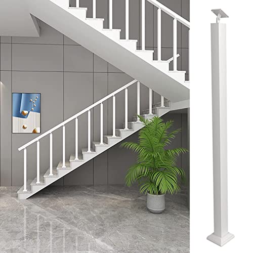 Balaustre de escalera blanco con kit de instalación para escalones de hormigón/madera, 1 paquete de 30 cm