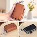 UVKDEENK 2 Pack Double Zipper Car Key Case, Retro Leather Car Key Fob Holder, Women Key Organizer with Metal Hook Keyring, Mens Vintage Key Coin Bag Black Brown