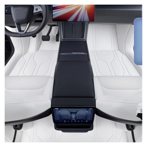 Tapis Auto pour Tesla Modèle Y Juniper 2025 2026 en Cuir Blanc