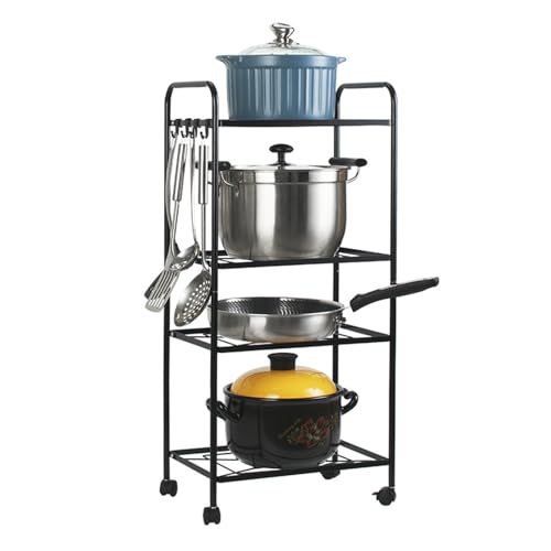 Eckpfannen-Aufbewahrungsregal, Organizer für Küche, 4 Etagen, Topfregal mit Topfhalter