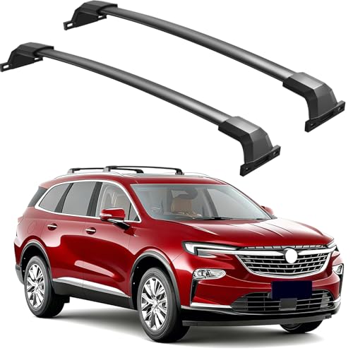 Image of Roof Rack Cross Bars 300lbs Compatible with Buick Enclave 2018-2024 (with Flush Side Rails),All-Metal Aluminum Heavy Duty Crossbar Luggage Racks Roof Rails Rooftop Canoe Accessories