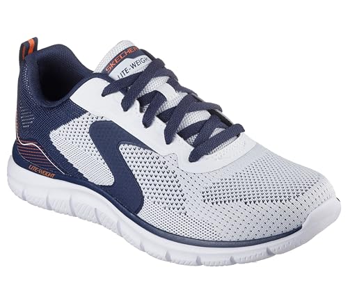 Image of Skechers - Mens Track - Lerko Slip On Shoes, Color White/Navy, Size: 11 M US