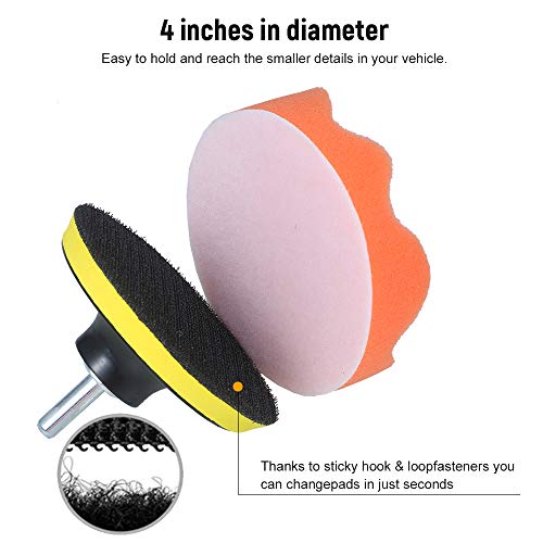 Kit de almofadas de polimento de 10 cm de espuma com almofada de espuma de waffle para polimento de