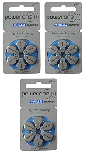 Image of Power One P675 Hearing Aid Battery (6 X 3 Pack) 18 Pcs