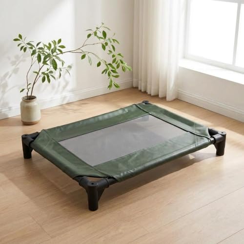 Cama elevada para perros SiaBiced con estructura de hierro y cojín cómodo de malla 4