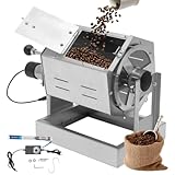 Commercial Coffee Bean Roaster 300-1200g Coffee Bean Baker Drum Type Stainless Steel Roasting Machine for Peanuts, Seeds, Nuts (Style 1)