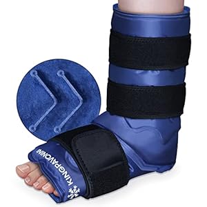 XXL Ankle Foot Ice Pack Wrap for Foot Injuries, Full Coverage Ankle Ice Wrap, Gel Ice Packs Reusable for Plantar Fasciitis, Achilles Tendonitis, Sprained Ankles and Heels, Fibular Injury, Blue