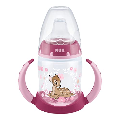 NUK Disney Classics First Choice Trinklernflasche 150ml mit Temperature Control (Bambi Pink), 1