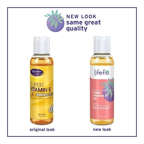 LIFE-FLO Super Vitamin E Oil 5000IU with 8 Vitamin E Compounds | Skin & Antioxidant Support | Soothing Hydration | 4 Oz | Pack of 2