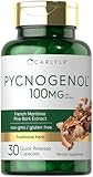 Carlyle Pycnogenol 100mg | 30 Capsules | French Maritime Pine Bark Extract | Pinus Pinaster | Non-GMO and Gluten Free Supplement