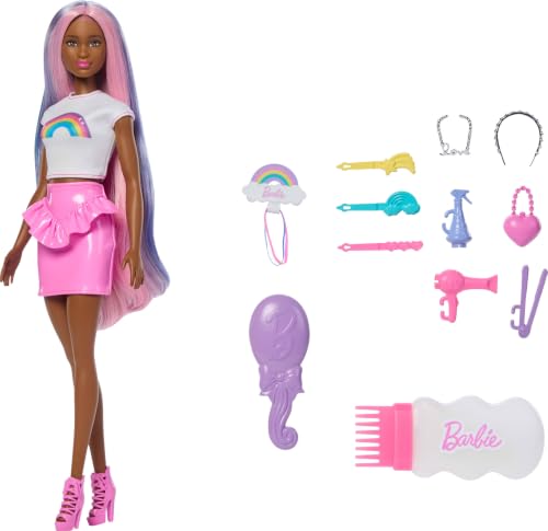 Barbie Rainbow Sparkle Hair Doll with Fantasy Themed Accessories