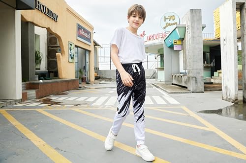 uideazone 6-13T Boys Pants Funny 3D Graphic Sweatpants Little Boys Jogger Pants for Sport Gym Casual3