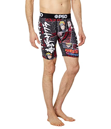PSD Men's Naruto Duo Boxer Briefs, Black, M