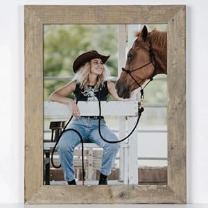 Fun Memories 11×14 Barnwood Picture Frames Farmhouse Rustic 11 x 14 Frame with Tempered Real Glass 100 Reclaimed Wood Country Distressed Wood Frame 11×14 for Wall