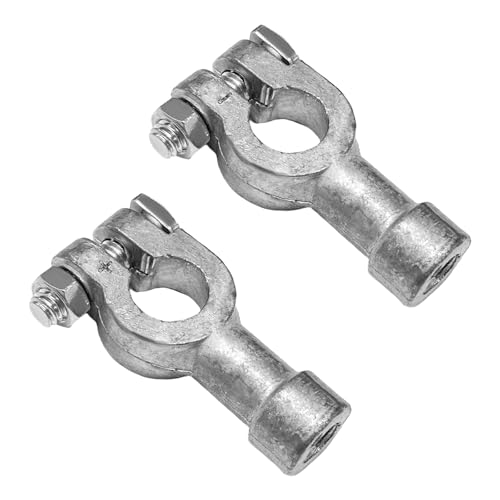 NYTKL 4PCS Car Battery Connectors Positive and Negative Lead Top Post to Side Terminal Adapters Heavy Duty Top Post Conversion Side Battery Terminal Set for Car Truck Marine Boat (2 PCS)