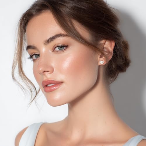 Cat Pearl Earrings - Sterling Silver Blue/Black/Gold/White Cultured Pearl Stud Earrings, Cute Small Animal Jewelry Gifts for Women Cat Lovers4