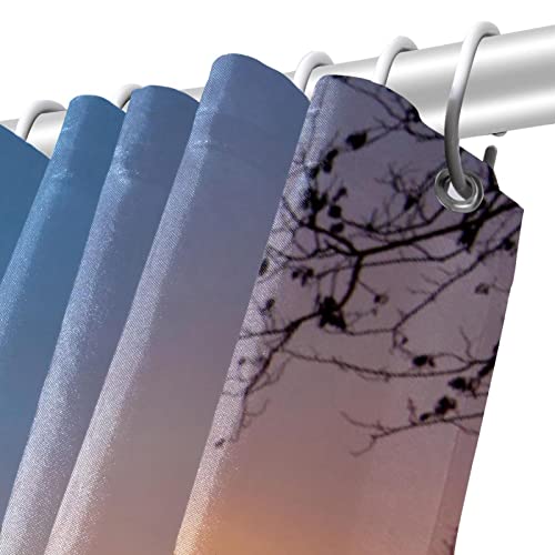 Rideau de douche coloré et imperméable au design coucher de soleil