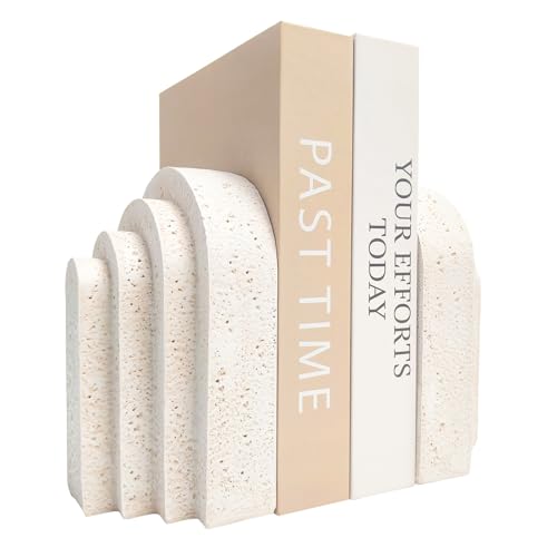 Heavy Duty Book Ends for Shelves, Decorative Book Stopper for Shelves, Resin Decor Bookends for...