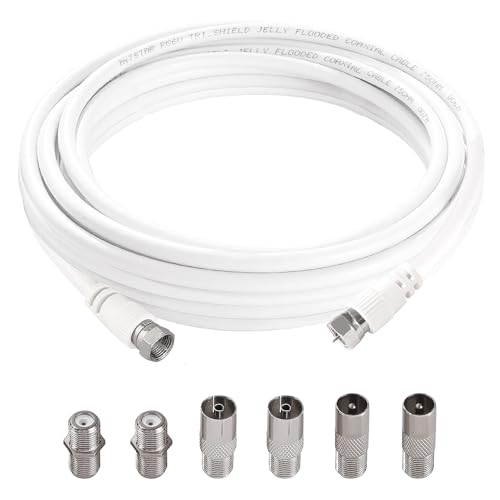 KUOQIY 3m 75 Ohm Câble Coaxial RG6, F Mâle vers F Mâle Haut Débit RG6 Câble D'antenne TV, avec...