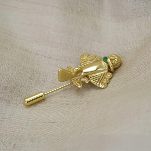 Image of Colombian Emerald & Multi-Material Options | Quimbaya Flyer Lapel Pin | Ancient Alien Golden Jets Collection