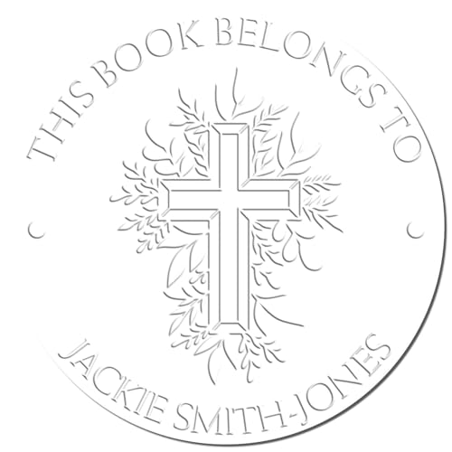 Personalized Hybrid Reverent Cross Custom Library Embosser - Custom Made Seal Press for Church Event Planners - Embosser for Personalized Name and Library Seals - Ideal for Custom Library Embossing