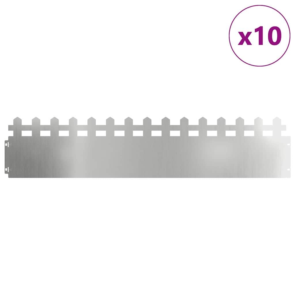Bordure de pelouse 10 pièces 103 x 0,05 x 22 cm Acier galvanisé