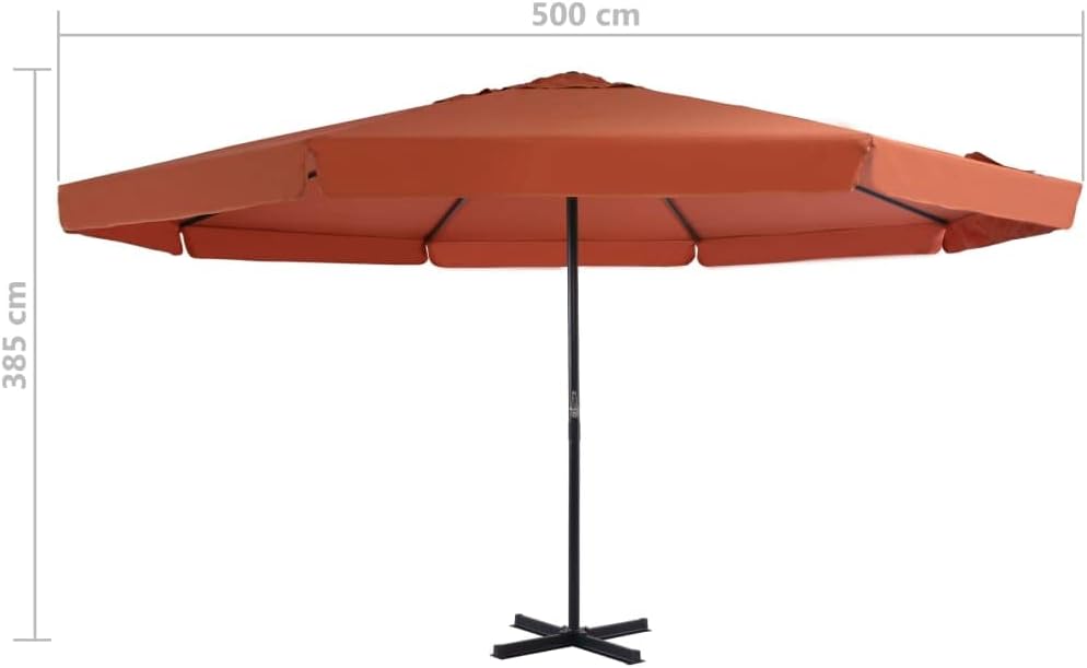 vidaXL Garden Parasol with Crank Outdoor Patio Sunshade Sun Shelter Aluminum