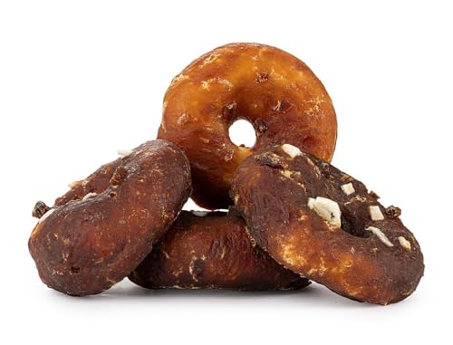 HAPPET Mini Hunde-Bagel 4 Stück mit Ente, Kaninchen, Lamm und Rindfleisch - Natürlicher Zahnarztsnack, fettarmer Beißholz, gesunde Zähne, ideal für Hunde jeder Rasse