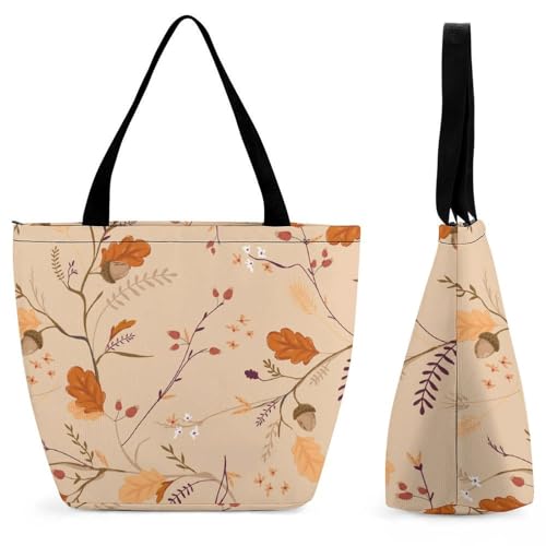 Sac de shopping pour voyage femme grand sac à main cabas à motif arbre pommes de pin