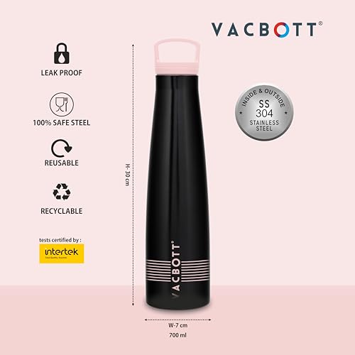 Image of Clay Craft Vacbott Sleeko Lines Double Walled|18 Hours Hot and 24 Hours Cold Vacuum Insulated Flask 650ml, 1 Pcs, Steel Water Bottle for Office|Travelling|BPA-Free|BIS Certified|1Year Limited Warranty