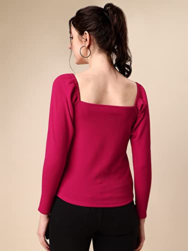 Image of Sheetal Associates Women's Solid Regular Fit Polyester Long Sleeve Classy Casual Top