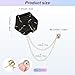 M METERXITY Rose Flower Brooch Pin for Men Suit, Cloth Flower Lapel Pin with Gold Badge Tassel Chain Brooches for Men Wedding Accessories/Prom/Party [Black]
