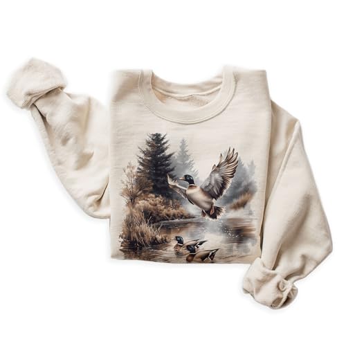 Generic Vintage Mallard Ducks Wilderness Scene Sweatshirt - 90S Vintage Duck Pond Sweatshirt - Scenic Fall Autumn Nature Sweater cover