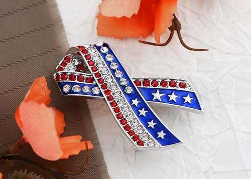 Image of Alilang American Flag USA Sparkly Crystal Rhinestone 4th of July Patriotic Pin Brooch