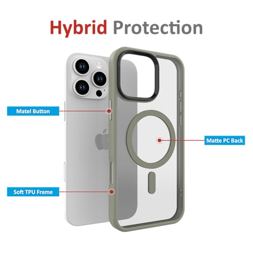 Image of for iPhone Case 16 Pro Max, [Anti-Yellowing Technology] [Military Grade Drop Protection] Shockproof Slim Hybrid Phone Case for iPhone 16 Pro Max - Grey