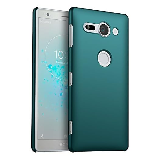 Sony Xperia XZ2 kompakt fodral, snyggt ultratunn hårt fodral från GOGME, rent minimalistiskt repsäkert telefonskal för Sony Xperia XZ2 kompakt. Bakskydd Sony Xperia XZ2 Compact Mörkgrön