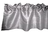 lovemyfabric Classic Faux Silk Valance/Tier Window Treatment Panel/Window Decor (56"X14", Grey Silve