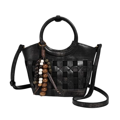 Vintage Woven Shoulder Bag for Women – Unique Design Crossbody Handbag Chic Shoulder Tote Trendy Fashion Purse