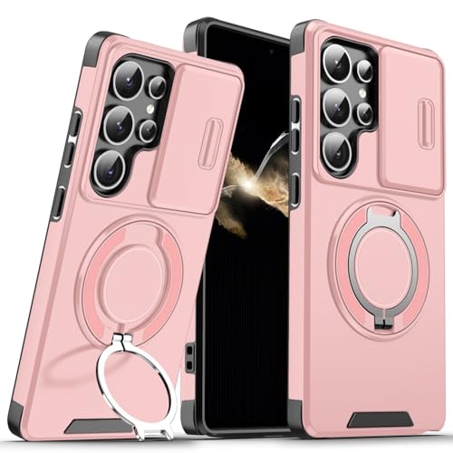 Coque Samsung S25 FE rose pour visionner vos vidéos avec l'anneau support