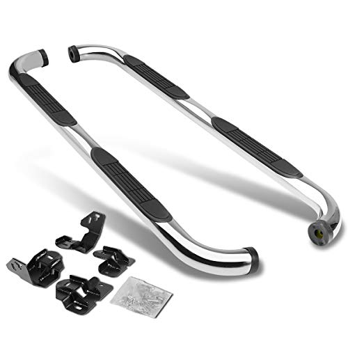[Pair] 3 Inch Chrome Stainless Round Nerf Bars Side Steps Running Boards Compatible With Ford F150 Crew Cab 09-14 #TOP1