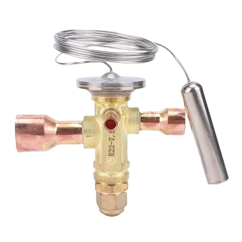 Thermostatisches Expansionsventil, Hohe Kapazität, Externer Ausgleich für HVAC, Wärmepumpen und Klimaanlagen, Messingmaterial, 5/ 8 Zoll ODF- Einlass, 7/ 8 Zoll ODF- Auslass