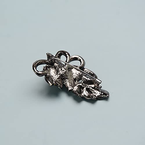 Vintage Black Gothic Brooch Pin - Rhinestone Leaf Brooch For Women #TOP3