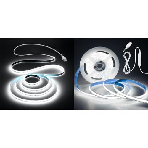 Tira LED COB 3.28FT 5V Luz Blanco Frío Dimmeable con USB miniatura 1