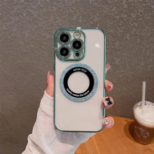 Coque pour iPhone 14 magnétique vert clair idéale pour charger son téléphone en voiture