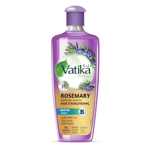 Vatika Naturals Rosemary Oil for Hair Growth 200ml | Infused with Biotin | Promotes Stronger Hair Growth Prevents Hair Fall | Scalp Nourishment in 20 minutes | No Parabens Sulphates or Silicones
