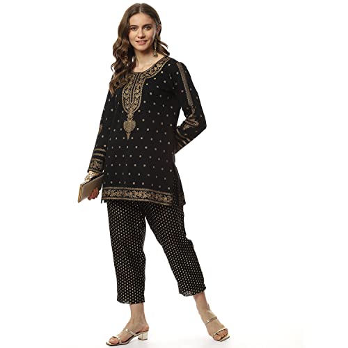 Image of BIBA Women Polyester Blend Straight Fit Printed Straight Kurta