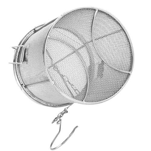 Healeved Infusor de Especias Cesta Filtrante Multiusos de Acero Inoxidable Cadena y Gancho para Cocinar Sopa y Filtrar Ingredientes en Caliente