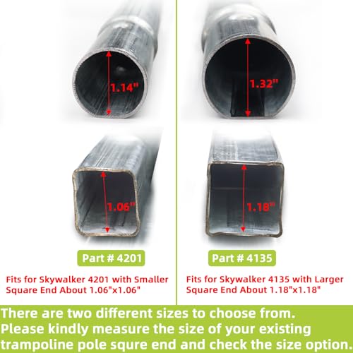Image of Trampoline Poles Replacement for Skywalker Or Jumpzylla,Galvanized Trampoline Enclosure Pole for Skywalker or Jumpzylla,Replace Parts#4201 4202 4135 OR for Jumpzylla 8ft 10ft&12ft 14ft